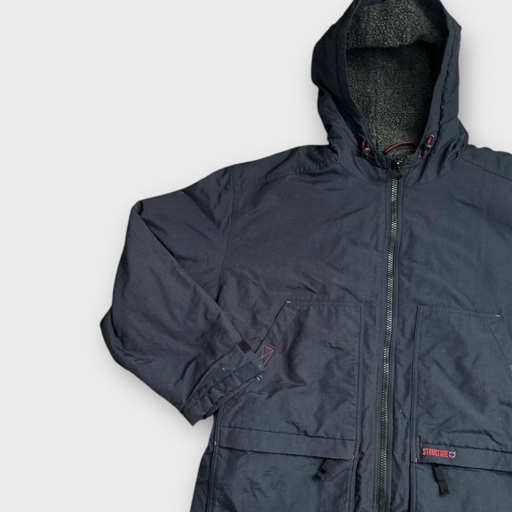 Vintage Structure Parka Jacket Navy Blue Men’s Size XL - Picture 5 of 9
